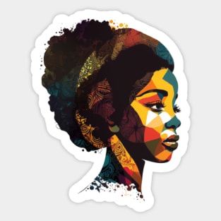 Black Women Power, African American History Geometric Art Sticker